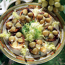 recette Tarte fine au roquefort et aux raisins